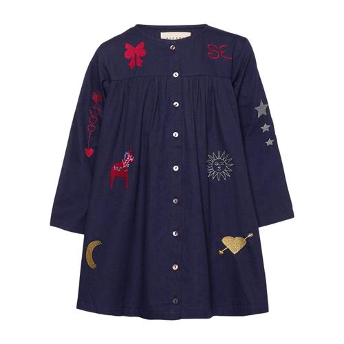 Sissel Edelbo Jul Mini Broderet Kjole Navy 1-2 Y  Marineblå  1-2 år  kvinde