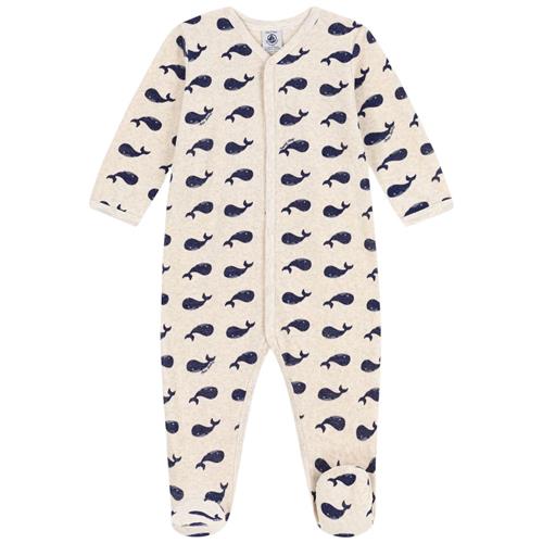 Petit Bateau Mønstret Sparkedragt Beige 12 Months  Beige  12 måneder  Unisex