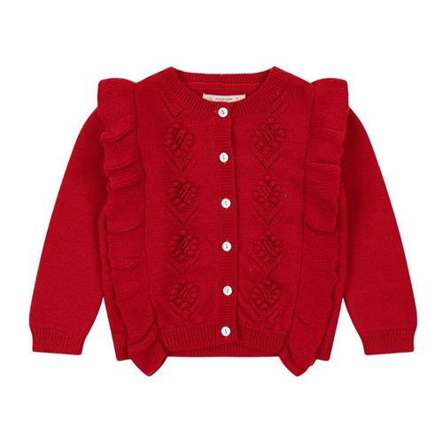 Konges Sløjd Fiol Frill Cardigan - Barbados Cherry 2 Y  Rød  2 år  kvinde