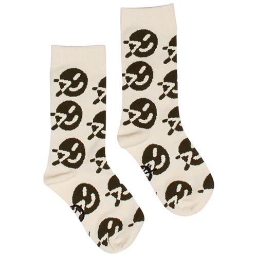 Wynken Logo Strømper Ecru/Olive 8 Y  Grøn  8 år  Unisex