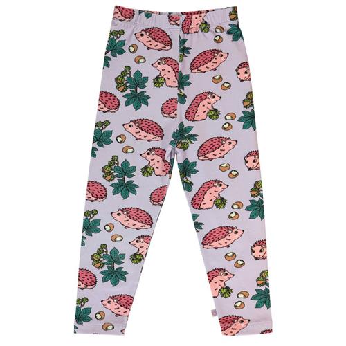 Småfolk Leggings with hedgehogs  Orchid Petal 5-6 Y  Lilla  5-6 år  kvinde