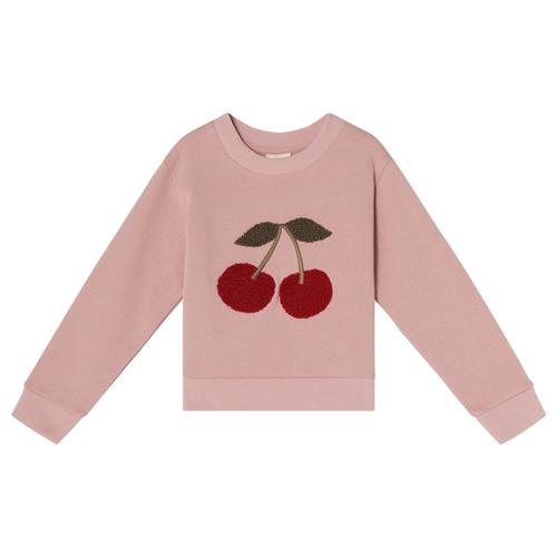 Kuling GOTS Heraklion Sweatshirt Woody Rose Cherry Appliqué 110/116 cm  Lyserød  110/116 cm  Unisex