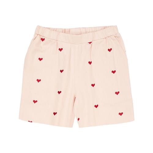 Copenhagen Colors Heart Shorts I Twill Dusty Rose Berry Hearts 116 cm  Lyserød  116 cm  kvinde