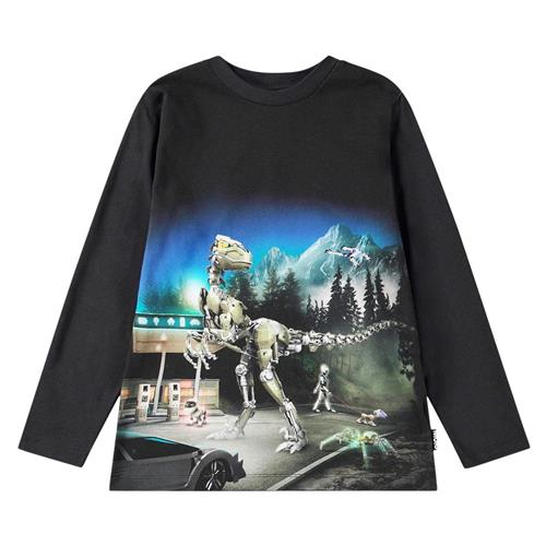 Molo GOTS Reif Langærmet T-shirt Virtual Setting 92 cm  Sort  92 cm  mand