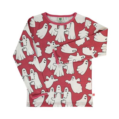 Småfolk Long-sleeved top with ghosts  Baroque Rose 2-3 Y  Lyserød  2-3 år  kvinde