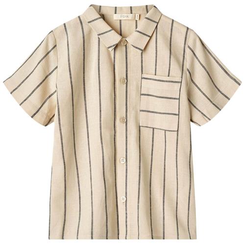 Fliink Vira Stribet Skjorte Sandshell 18 Months  Beige  18 måneder  Unisex
