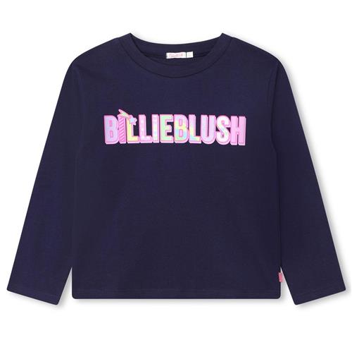 Billieblush Langærmet T-shirt Med Tryk Navyblå 2 Y  Marineblå  2 år  kvinde