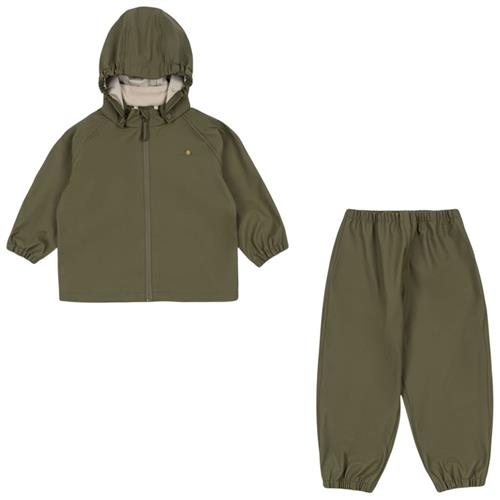 Konges Sløjd Plainy Regntøjssæt Burnt Olive 3 Y  Grøn  3 år  Unisex