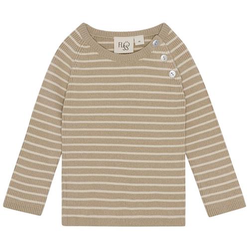 Flöss Flye Stribet Trøje Sand 98 cm  Beige  98 cm  Unisex