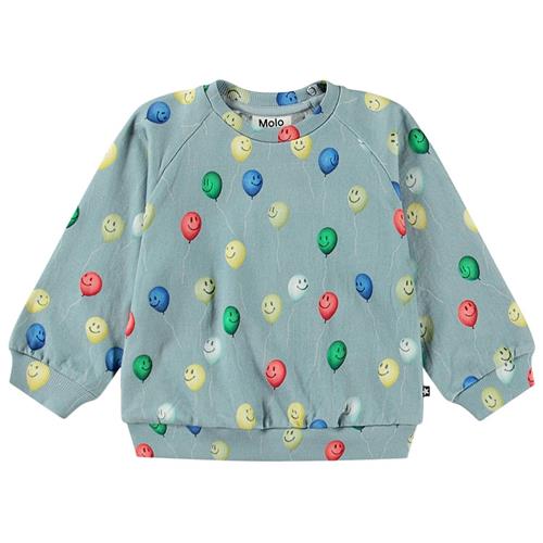 Molo GOTS Disc Sweatshirt Smiling Balloons 74 cm  Blå  74 cm  Unisex