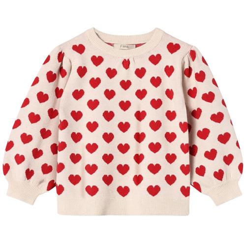 Fliink Alon Heart Pullover POMPEIAN RED/ SANDSHELL 18 months  Rød  18 måneder  Unisex
