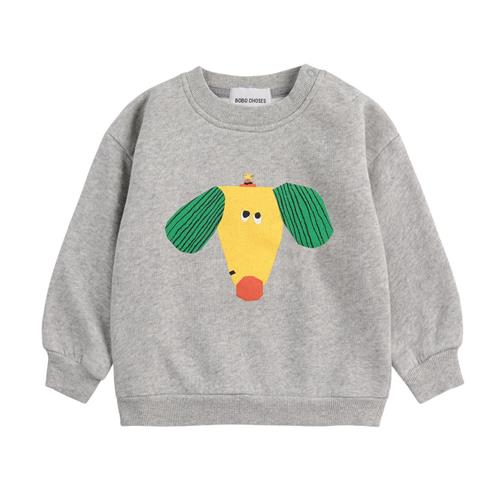 Bobo Choses Happy Dog Baby Sweatshirt Heather Grey 9 months  Grå  9 måneder  Unisex