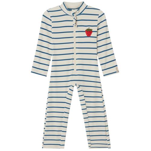 Kuling Seychelles Stribet UV-dragt Blå 110/116 cm  Hvid  110/116 cm  Unisex