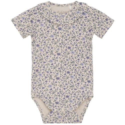 Fixoni Mønstret Babybody Tapioca 56 cm  Beige  56 cm  Unisex