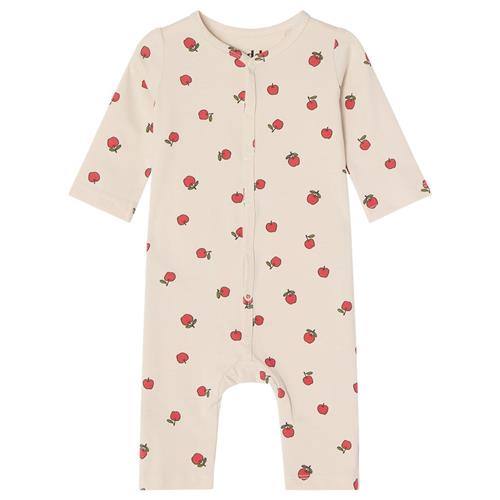 Buddy & Hope GOTS Gunnar Mønstret Heldragt Med Æbler Cremefarvet 86/92 cm  Hvid  86/92 cm  Unisex