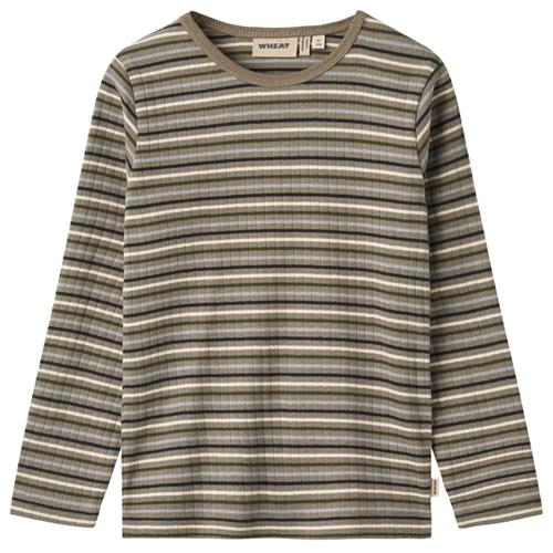 Wheat T-shirt L/S Stig Multi Stripe 122 cm  Creme  122 cm  mand