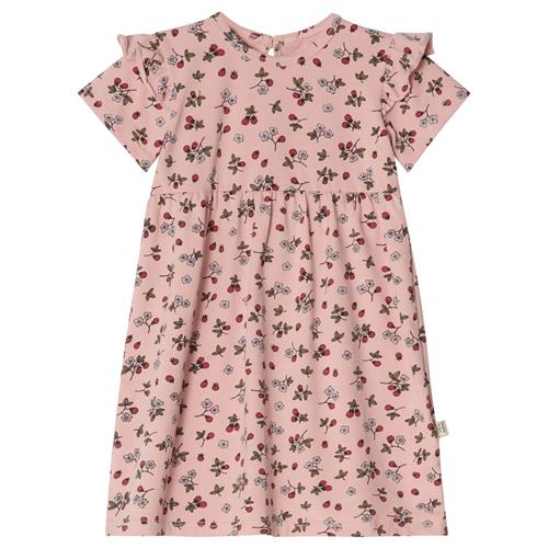 Buddy & Hope GOTS Hilma Mønstret Kjole Wild Strawberry 74/80 cm  Lyserød  74/80 cm  kvinde