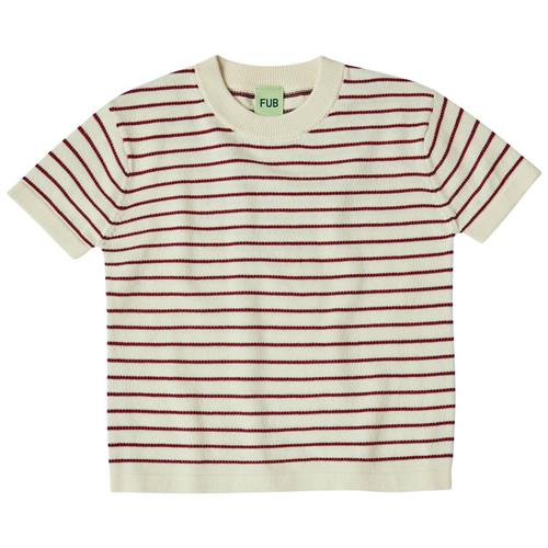 FUB Stribet T-shirt Ecru 110 cm  Beige  110 cm  Unisex