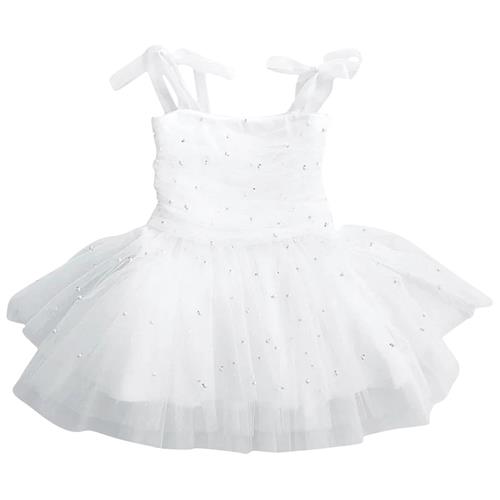 DOLLY by Le Petit Tom Pearl Tyl Ballerina Kjole White 0-1 Y  Hvid  0-1 år  kvinde