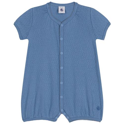 Petit Bateau Romper I Pointelle Blå 3 Months  Blå  3 måneder  kvinde
