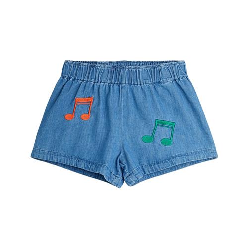 Mini Rodini Note Emb Lightweight Denim Shorts Denim Shorts Blue 92/98 cm  Blå  92/98 cm  Unisex