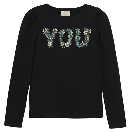Creamie T-shirt LS Black Langærmet T-shirt i klassisk black 110 cm  Sort  110 cm  kvinde