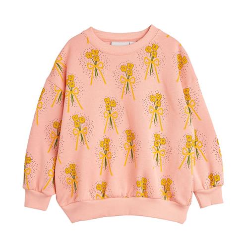 Mini Rodini Vinterblomster Aop Sweatshirt Pink 80/86 cm  Lyserød  80/86 cm  kvinde