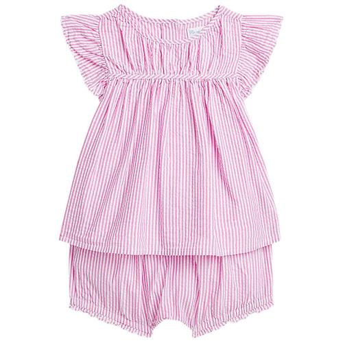 Ralph Lauren Stribet Sæt Med Bluse Og Mamelukker Rose 6 months  Lyserød  6 måneder  kvinde