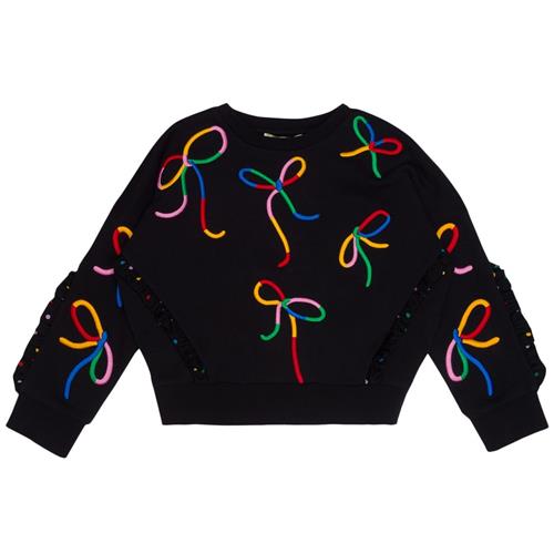 Stella McCartney Kids Broderet Trøje Med Sløjfer Sort 4 Y  Sort  4 år  kvinde