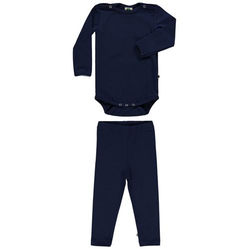 Småfolk Set Body Med Leggings Medieval Blue 56 cm  Marineblå  56 cm  Unisex