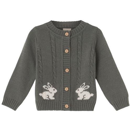 Buddy & Hope Fanny Cardigan Med Kaniner Dybgrøn 62/68 cm  Grøn  62/68 cm  Unisex