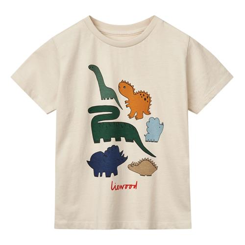 Liewood GOTS Apia Kortærmet T-shirt Dinosaurs Sandy 92 cm  Beige  92 cm  Unisex