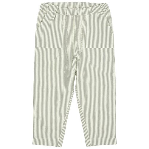 Copenhagen Colors GOTS Seersucker-bukser Green Cream Stripe 128 cm  Grøn  128 cm  mand