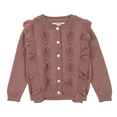 Konges Sløjd Fiol Frill Cardigan Burlwood 5-6 Y  Lilla  5-6 år  kvinde