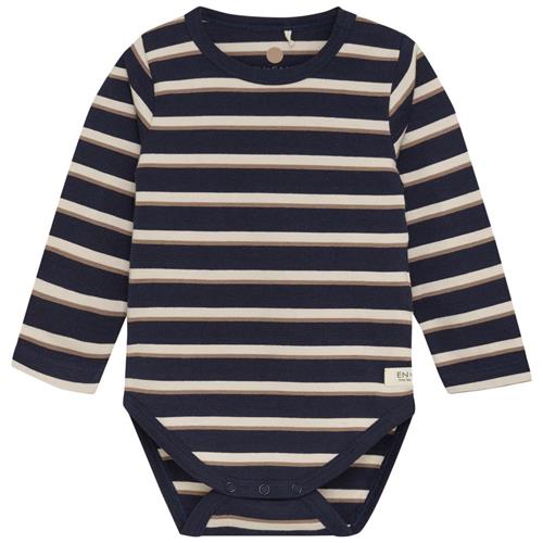 EnFant Body LS Stripe  Parisian Night 74 cm  Marineblå  74 cm  mand