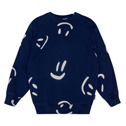 Molo GOTS Monti Sweatshirt Big Smiles Navy 140 cm  Marineblå  140 cm  mand