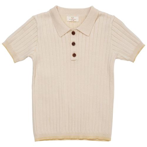Copenhagen Colors Ribbet Poloshirt Cremefarvet 128 cm  Creme  128 cm  Unisex