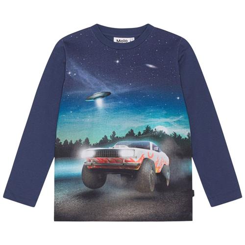 Molo GOTS Reif Langærmet T-shirt Car And Ufo 128 cm  Grøn  128 cm  mand