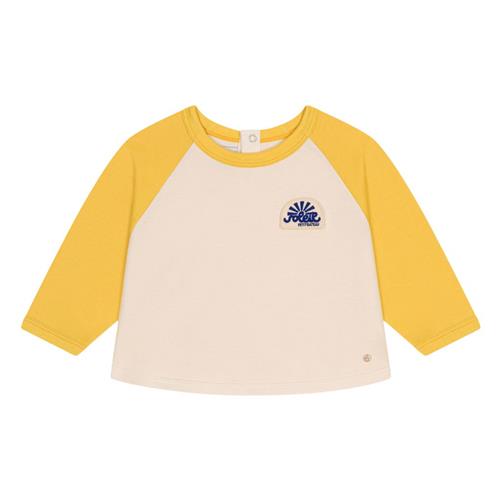 Petit Bateau Kontrastfarvet Baby Sweatshirt Gul 6 Months  Gul  6 måneder  mand