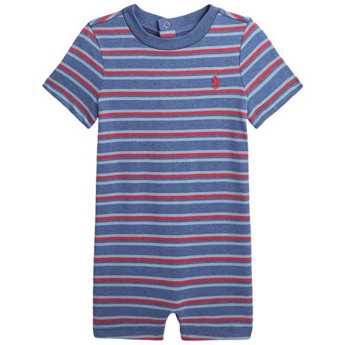 Ralph Lauren Stribet Romper Til Baby Faded Royal Heather Multi 9 months  Blå  9 måneder  mand