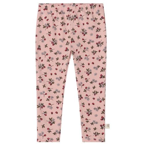 Buddy & Hope Kalle GOTS Mønstrete Leggings Wild Strawberry 50/56 cm  Lyserød  50/56 cm  Unisex