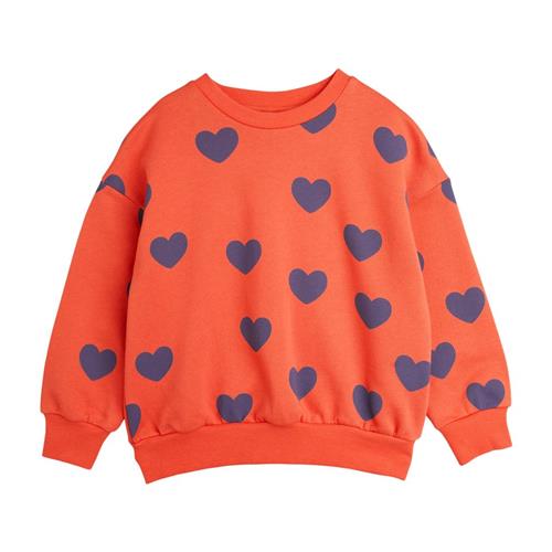Mini Rodini GOTS Hjertemønstret Sweatshirt Rød 92/98 cm  Rød  92/98 cm  kvinde