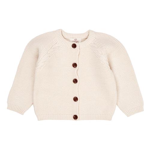 Copenhagen Colors Classic Baby Cotton Cable Cardigan  Cream 62 cm  Creme  62 cm  Unisex