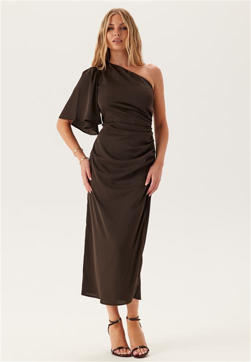 Bubbleroom Occasion Ruched One Shoulder Midi Dress