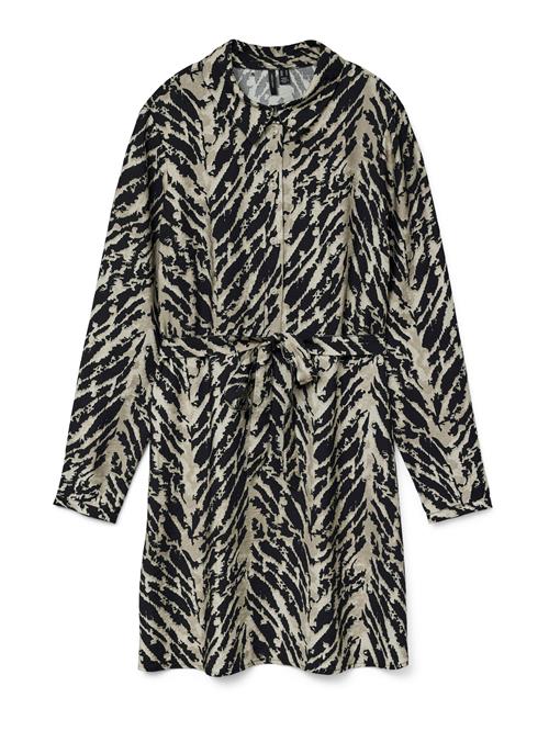 VERO MODA Blusekjole  kit / mørkebeige / sort