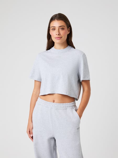 Björn Borg Studio Oversized Cropped T-shirt Grå, XS