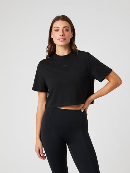 Björn Borg Studio Oversized Cropped T-shirt Sort, M