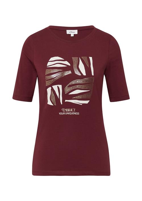 s.Oliver Shirts  guld / bordeaux / hvid