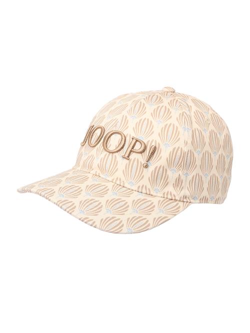 JOOP! Hætte 'Amira'  camel / lyseblå / uldhvid