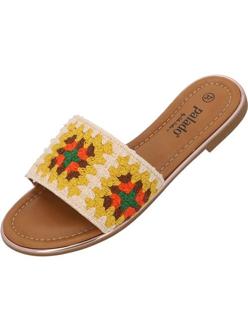 Palado by Sila Sahin Pantoletter 'Xami'  beige / brun / gul / rød